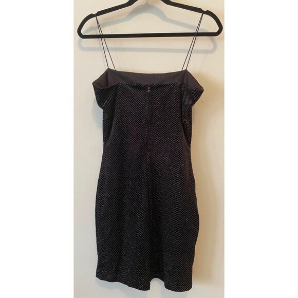 Windsor Black Glitter Spaghetti Strap Mini Dress Medium - Picture 2 of 11